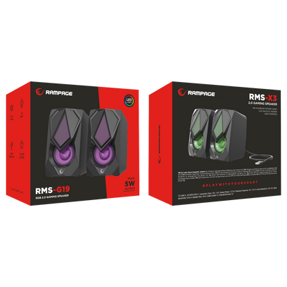 Rms-G19 2.0 LED Multimedia Speaker-Black