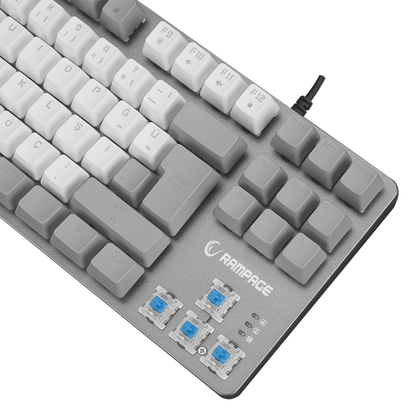 Rainbow TKL Blue Switch Mekanik Oyuncu Klavye -Beyaz/Gri