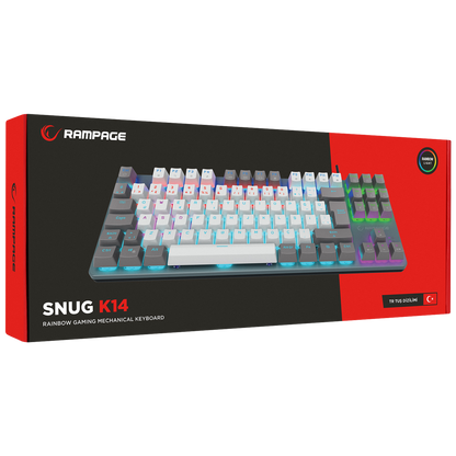 Rainbow TKL Blue Switch Mekanik Oyuncu Klavye -Beyaz/Gri