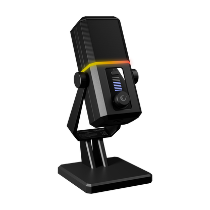 Ra-Mp75 Cyclone RGB Desktop Microphone with Volume Indicator - Black
