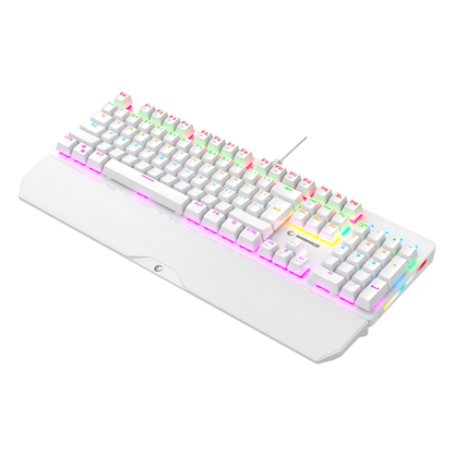 Kb-R86 US Layout English Rainbow Blue Switch Mekanik Oyuncu Klavyesi-Beyaz
