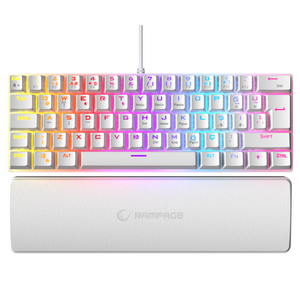 ALLY K11 - Rainbow Q Bilek Destekli Red Switch Mekanik Oyuncu Klavyesi-Beyaz