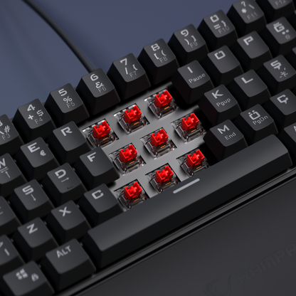 Ally K11 Rainbow Red Switch Gaming Keyboard with Wrist Rest-Black