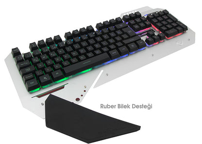 KB-R04 US Aydınlatmalı Gaming Multimedia Klavye - Rampage