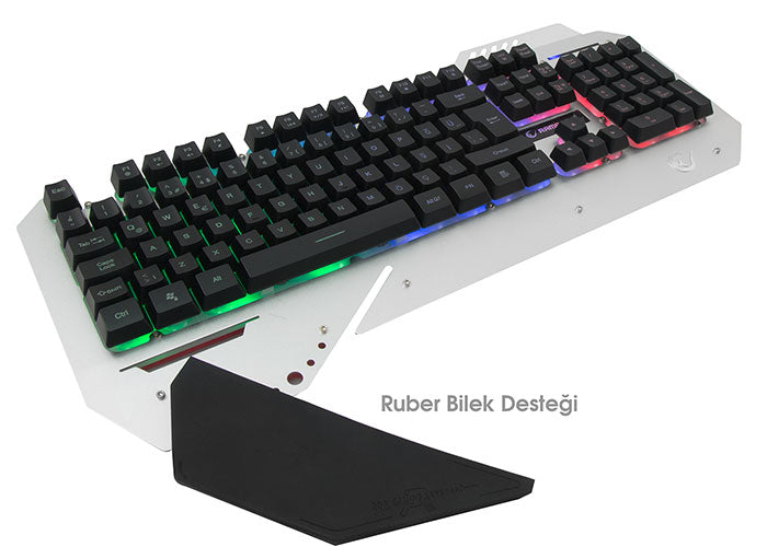 KB-R04 US Aydınlatmalı Gaming Multimedia Klavye - Rampage