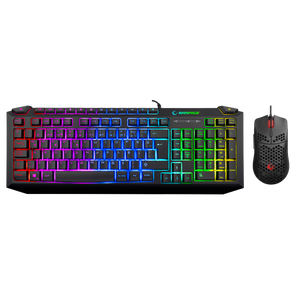 Kb-R310 Broker Rainbow Illuminated Gaming Keyboard + Mouse Set-Black
