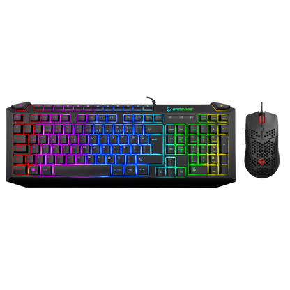 Kb-R310 Broker Rainbow Illuminated Gaming Keyboard + Mouse Set-Black