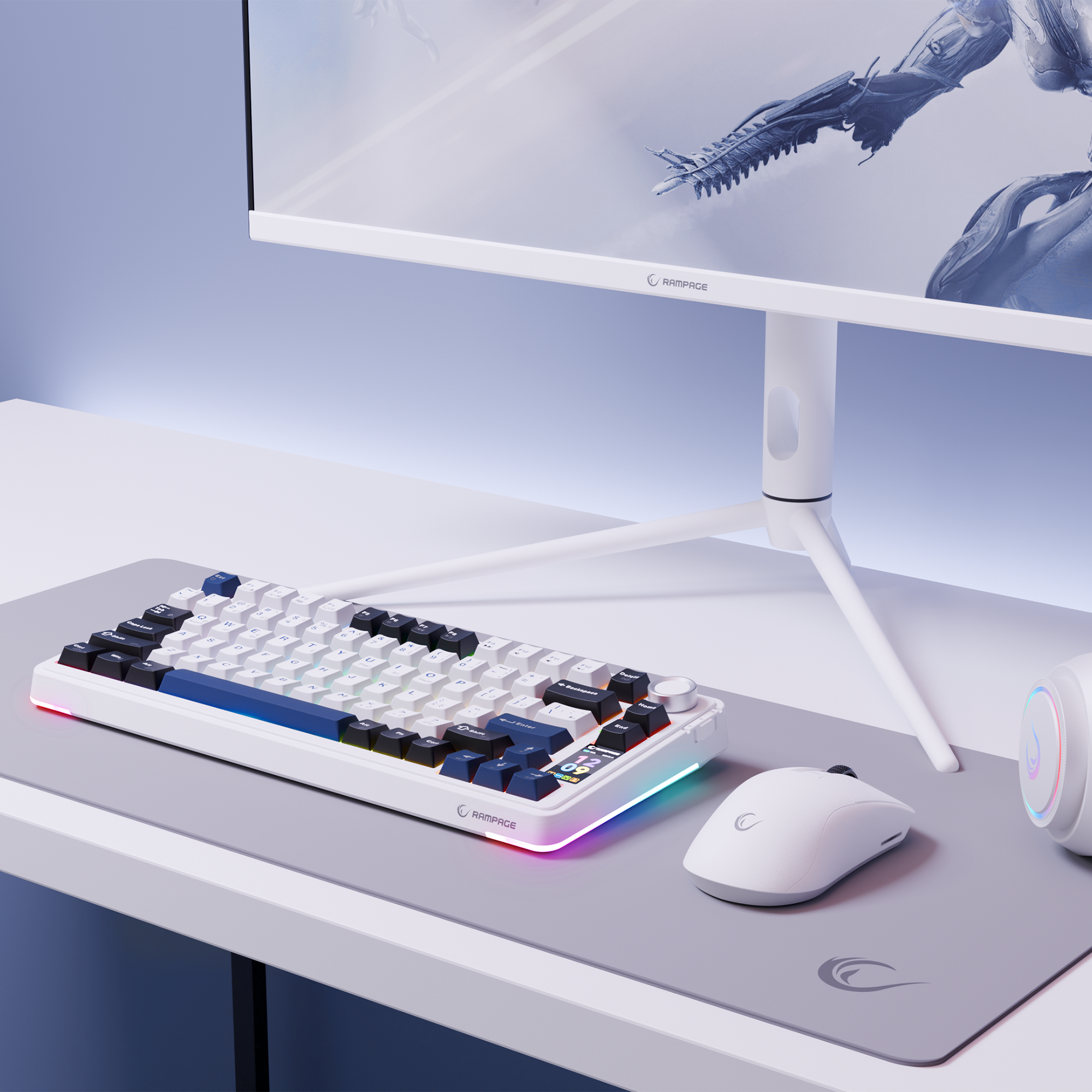 Hot Swap Ekranlı Gasket Oil Switch PBT Keycaps Kablosuz Mekanik Oyuncu Klavyesi