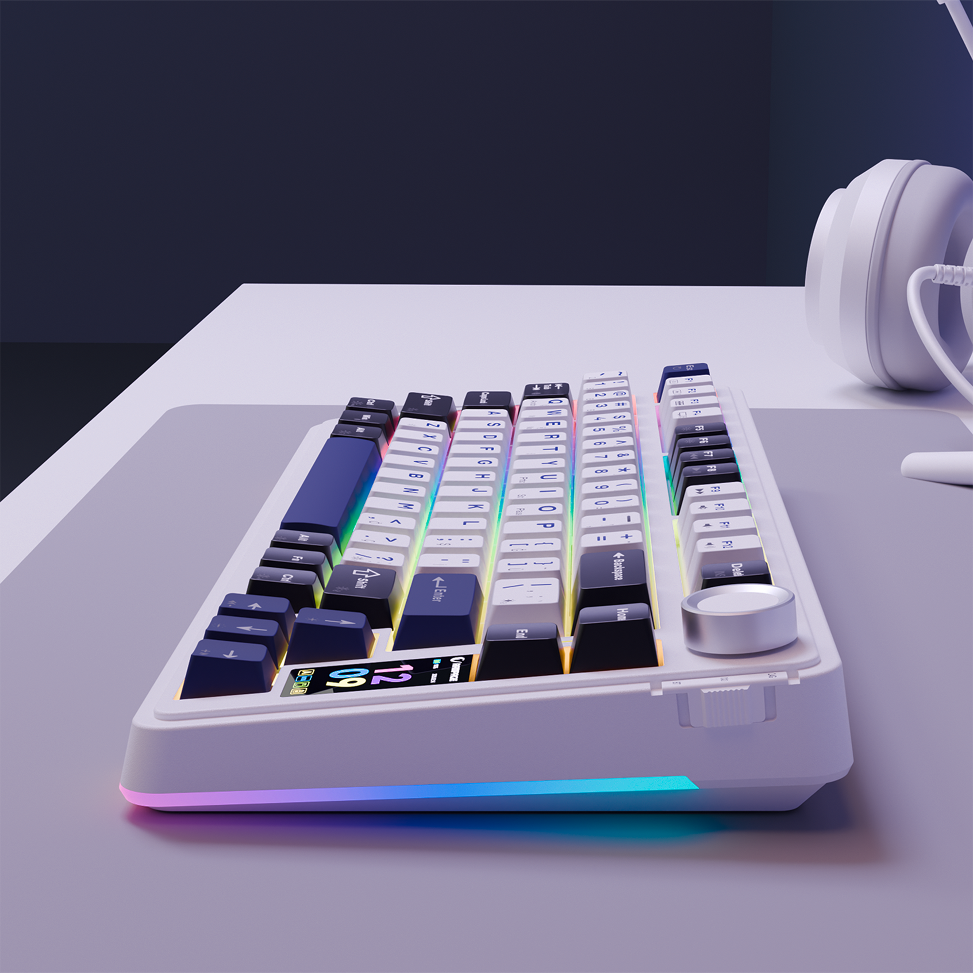 Quell Pro Hot Swap Ekranlı Gasket Oil Switch PBT Keycaps Kablosuz Mekanik Oyuncu Klavyesi