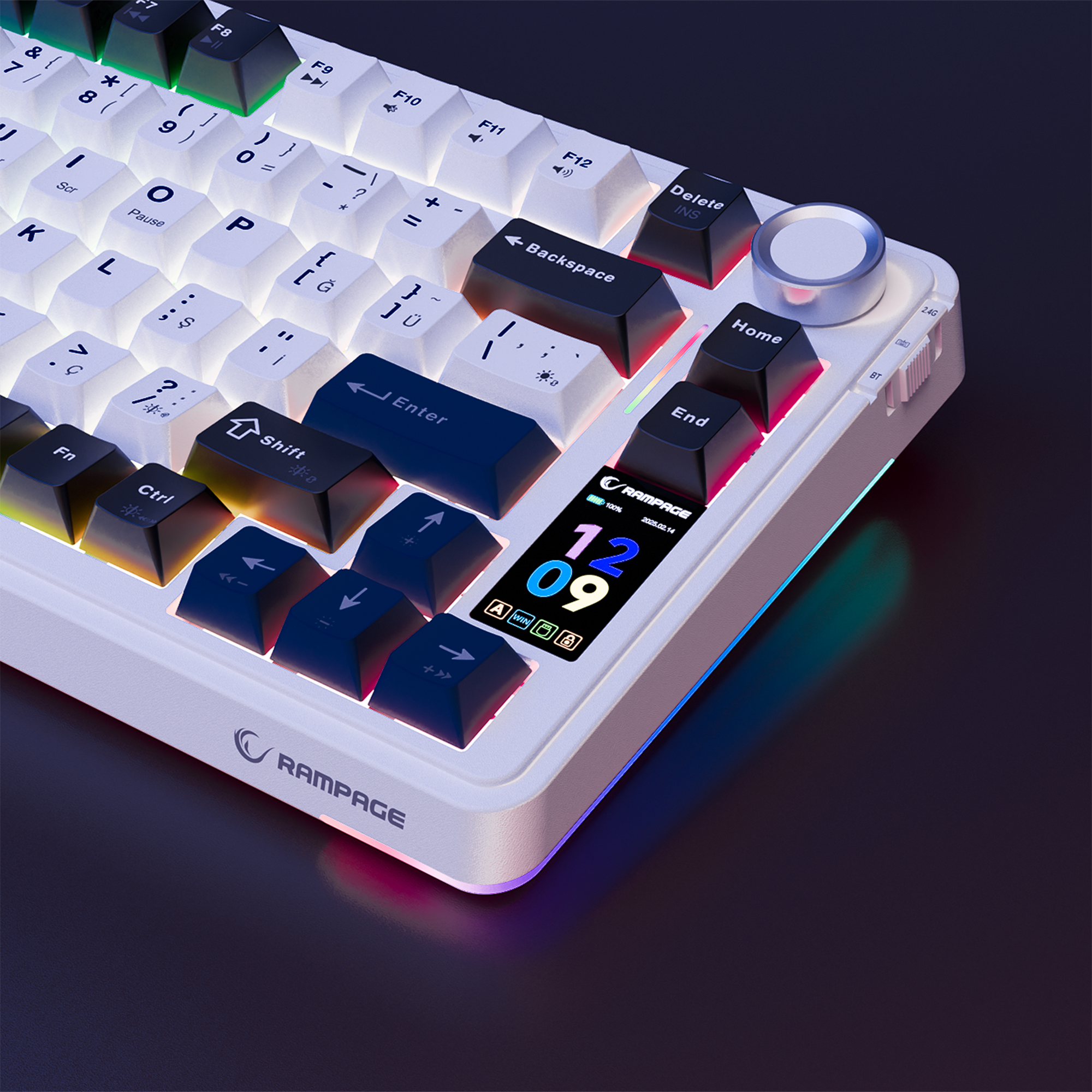 Quell Pro Hot Swap Ekranlı Gasket Oil Switch PBT Keycaps Kablosuz Mekanik Oyuncu Klavyesi