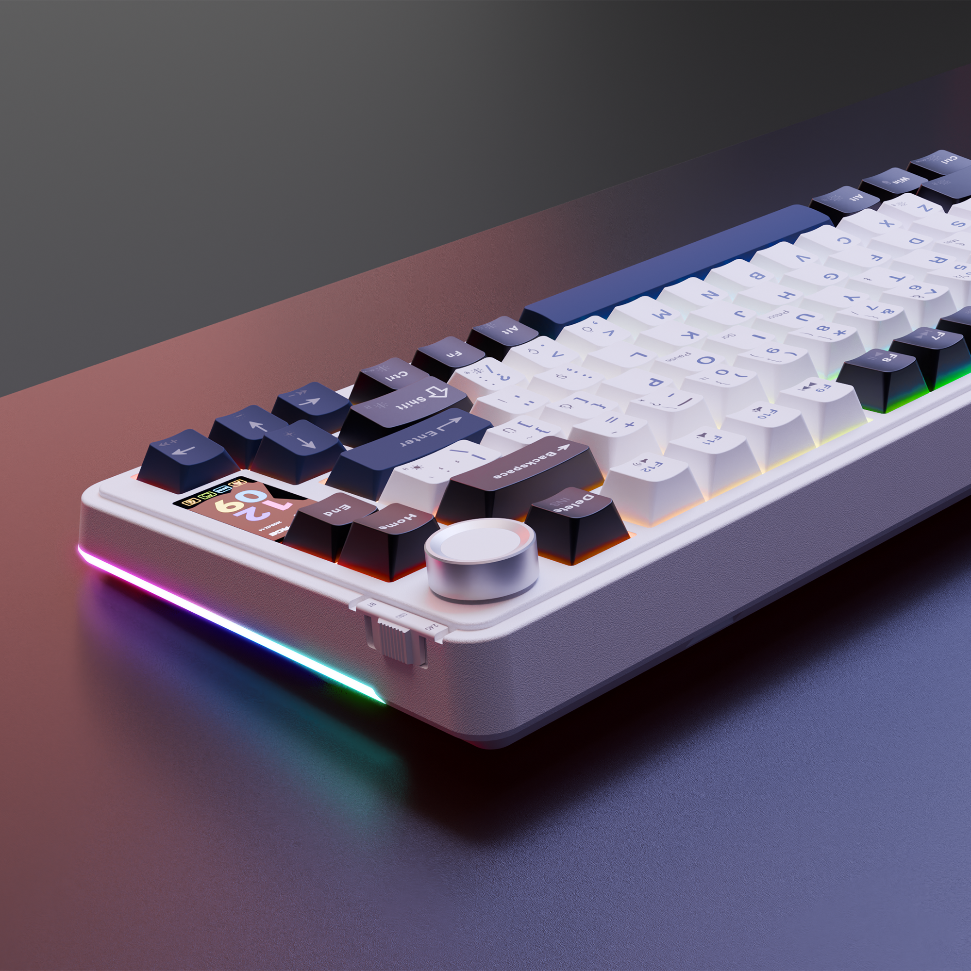 Hot Swap Ekranlı Gasket Oil Switch PBT Keycaps Kablosuz Mekanik Oyuncu Klavyesi