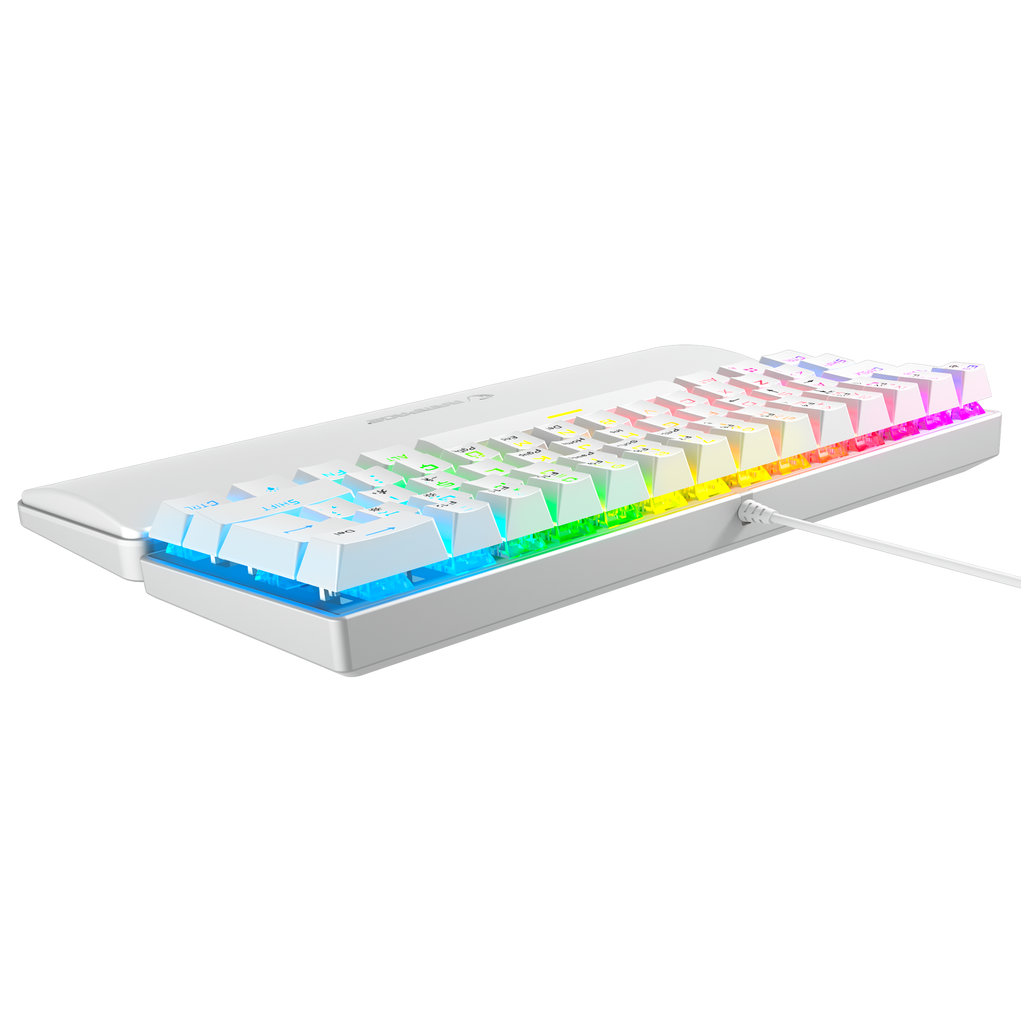ALLY K11 Rainbow Wrist Rest Blue Switch Gaming Keyboard-White