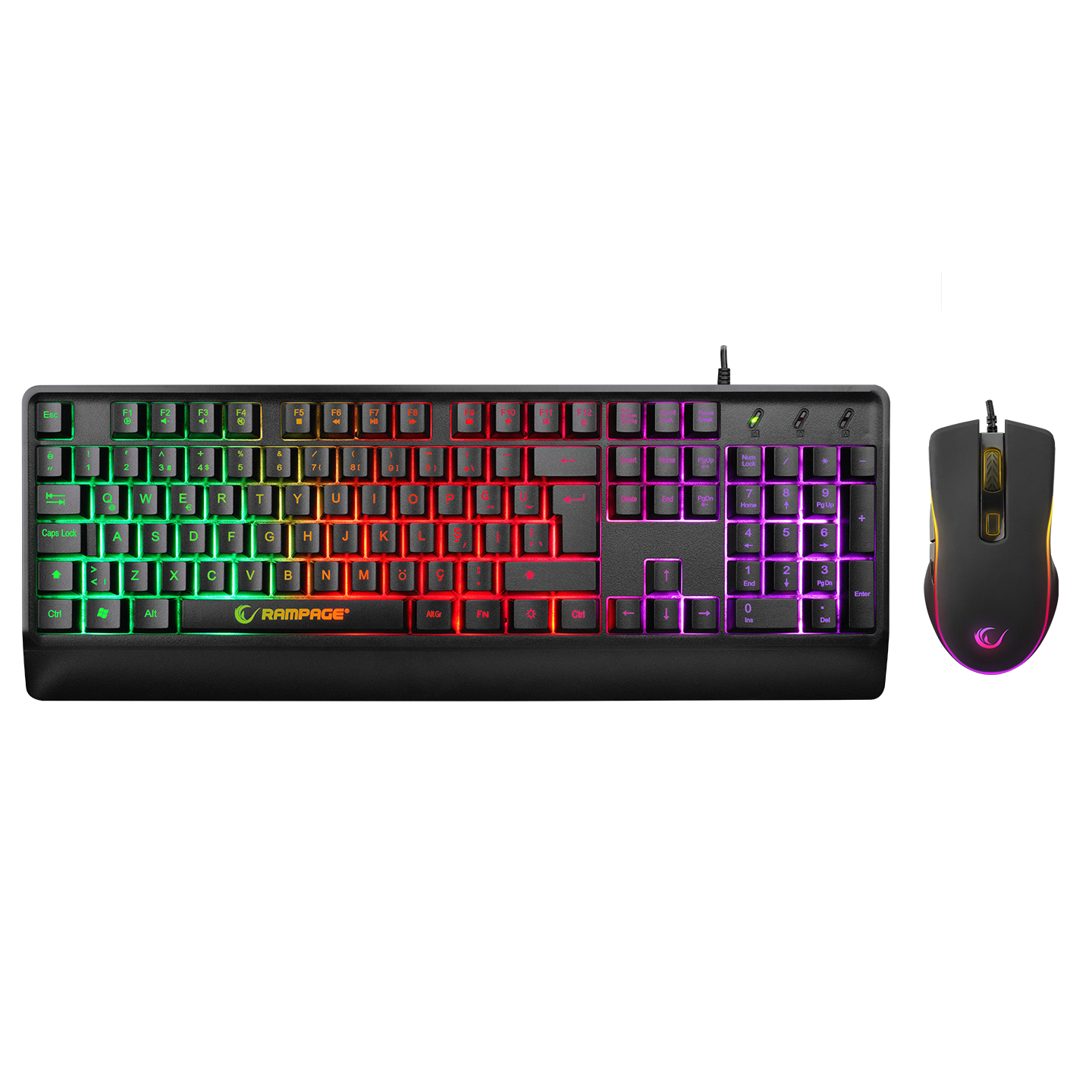 KM-99 DOBBLE Rainbow Backlight 7 Tuşlu 6400dpi Gaming Klavye + Mouse Set