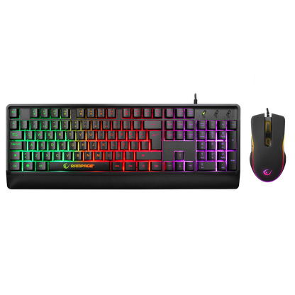 KM-99 DOBBLE Rainbow Backlight 7 Tuşlu 6400dpi Gaming Klavye + Mouse Set - Rampage