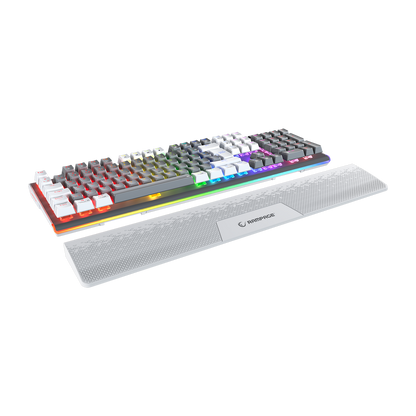 Carbon Pro Gri/Beyaz Wireless OUTEMU Red Switch Gaming Oyuncu Klavyesi - Rampage