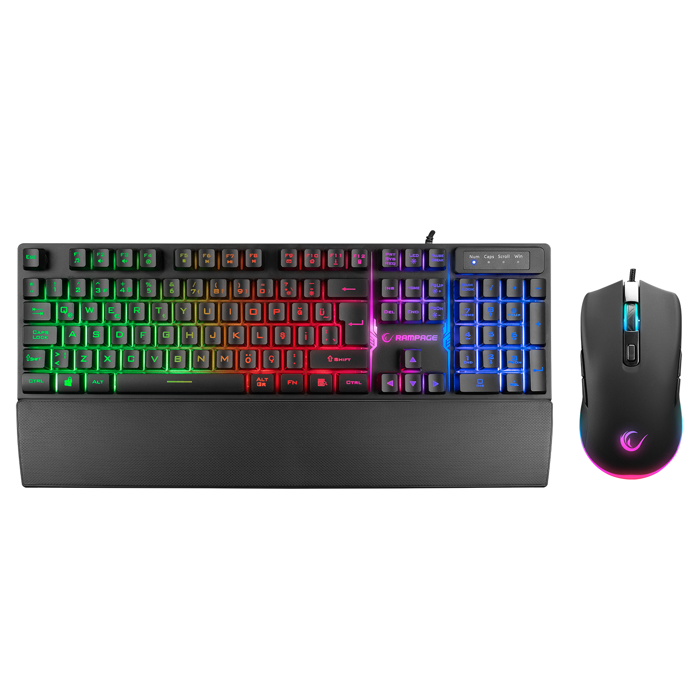 KM-RX7 FORTUNA Siyah Gaming Combo Q Gaming Klavye + 6400 dpi Mouse