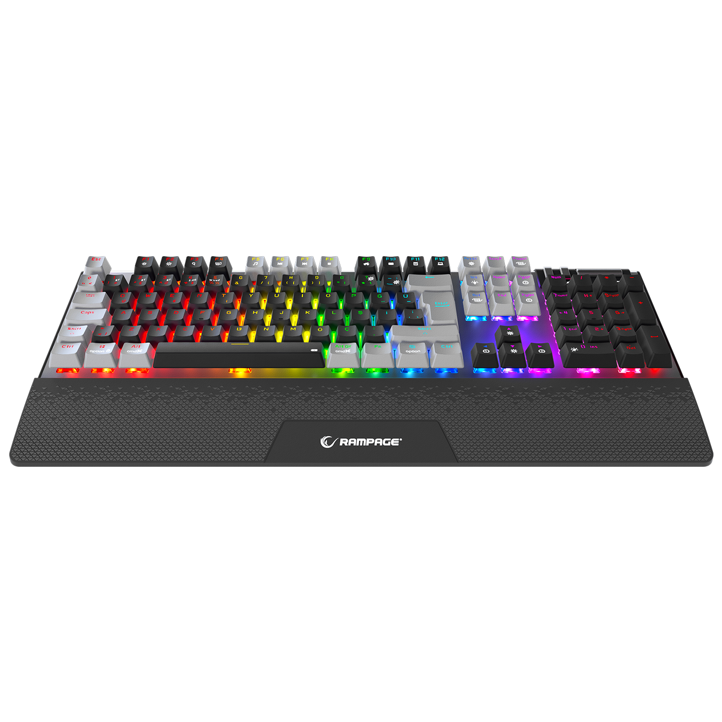 Carbon Pro Siyah/Gri Wireless OUTEMU Red Switch Gaming Oyuncu Klavyesi - Rampage