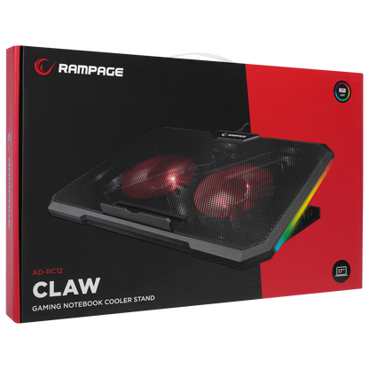 AD-RC12 GAMEZONE Siyah 2 Fan 2 USB RGB Işıklı 15-17 inç Notebook Soğutucu Stand - Rampage