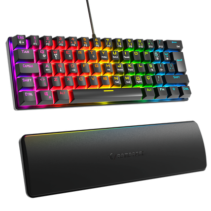 ALLY K11 Rainbow Bilek Destekli Blue Switch Oyuncu Klavyesi-Siyah