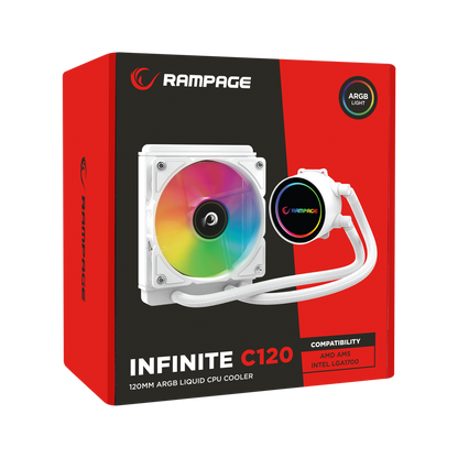 İnfinite C120 ARGB Intel LGA1700/AMD AM5 Uyumlu 120mm Sıvı Soğutmalı Cpu Fan-Beyaz