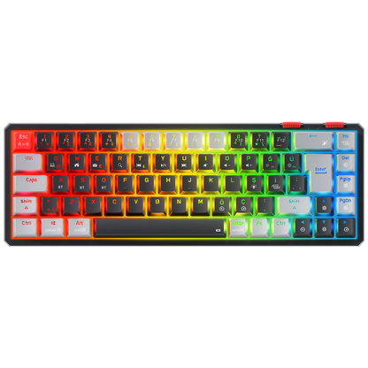 YORU MINI PRO Siyah/Gri 2.4ghz OUTEMU Red Switch Mekanik Oyuncu Klavye - Rampage