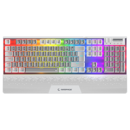 Carbon Pro Gri/Beyaz Wireless OUTEMU Red Switch Gaming Oyuncu Klavyesi - Rampage