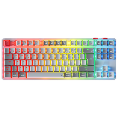 YORU TKL PRO Beyaz/Gri 2.4ghz OUTEMU Red Switch Mekanik Gaming Oyuncu Klavye - Rampage