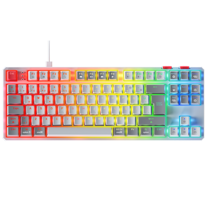 YORU TKL Beyaz/Gri OUTEMU Red Switch Q Mekanik Gaming Oyuncu Klavye - Rampage
