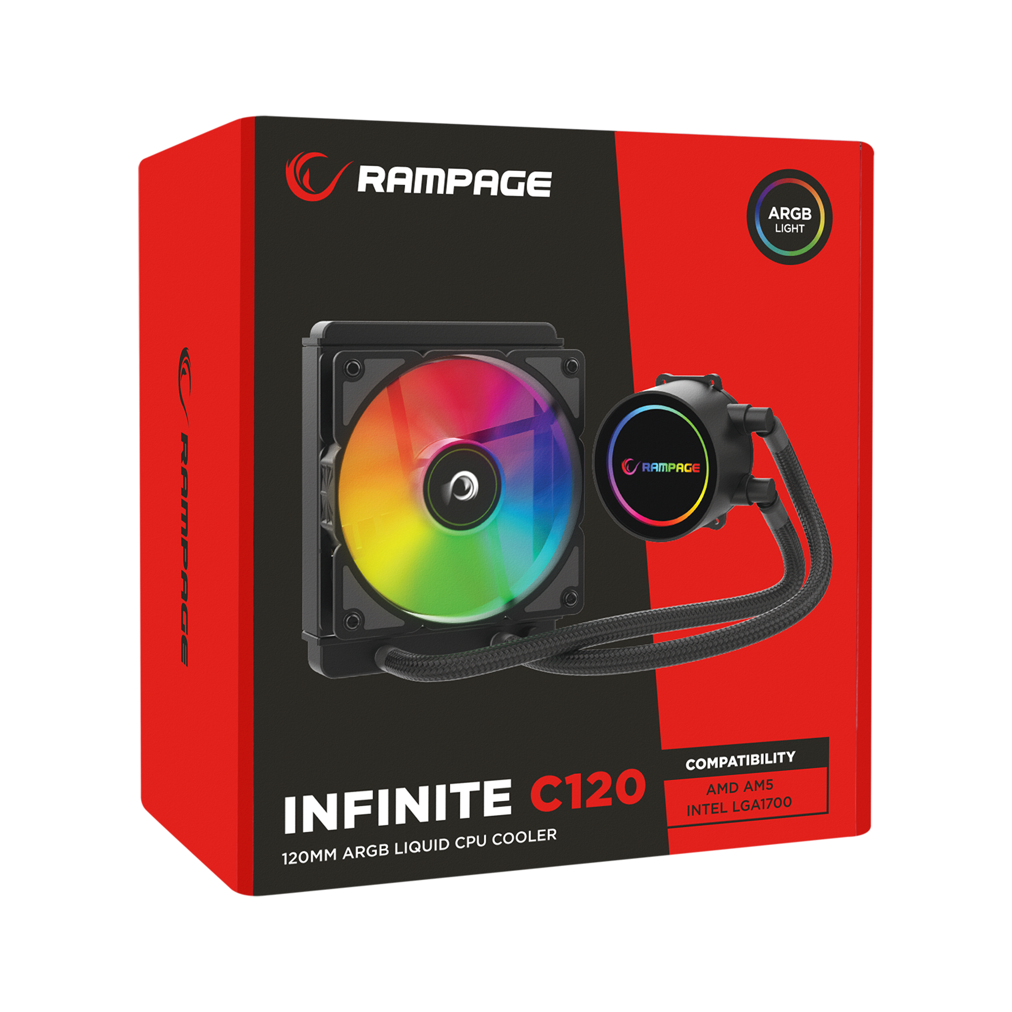 İnfinite C120 ARGB Intel LGA1700/AMD AM5 Uyumlu 120mm Sıvı Soğutmalı Cpu Fan-Siyah