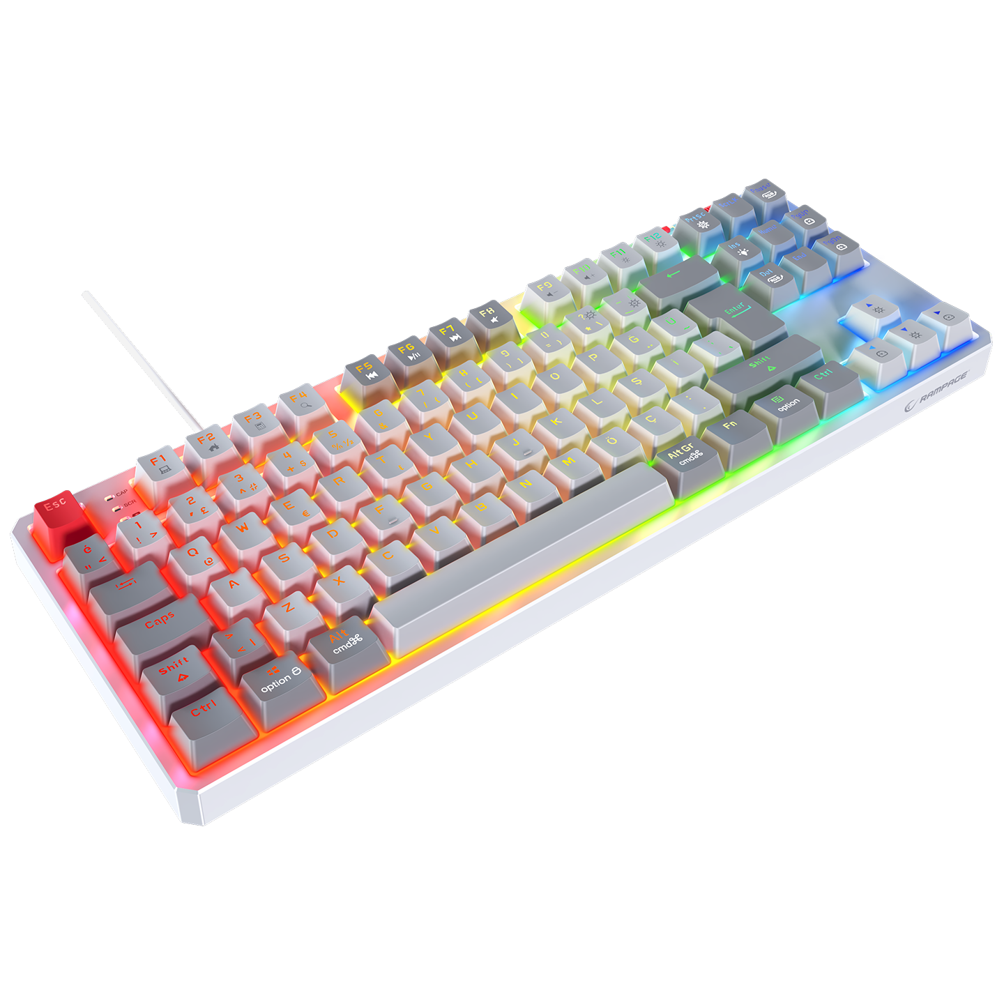 YORU TKL Beyaz/Gri OUTEMU Red Switch Q Mekanik Gaming Oyuncu Klavye