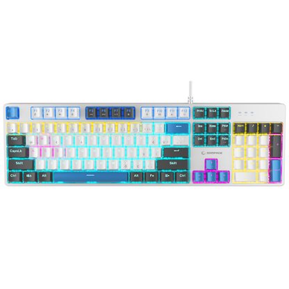 Nimbus Rainbow Red Switch Mekanik Oyuncu Klavyesi-Beyaz