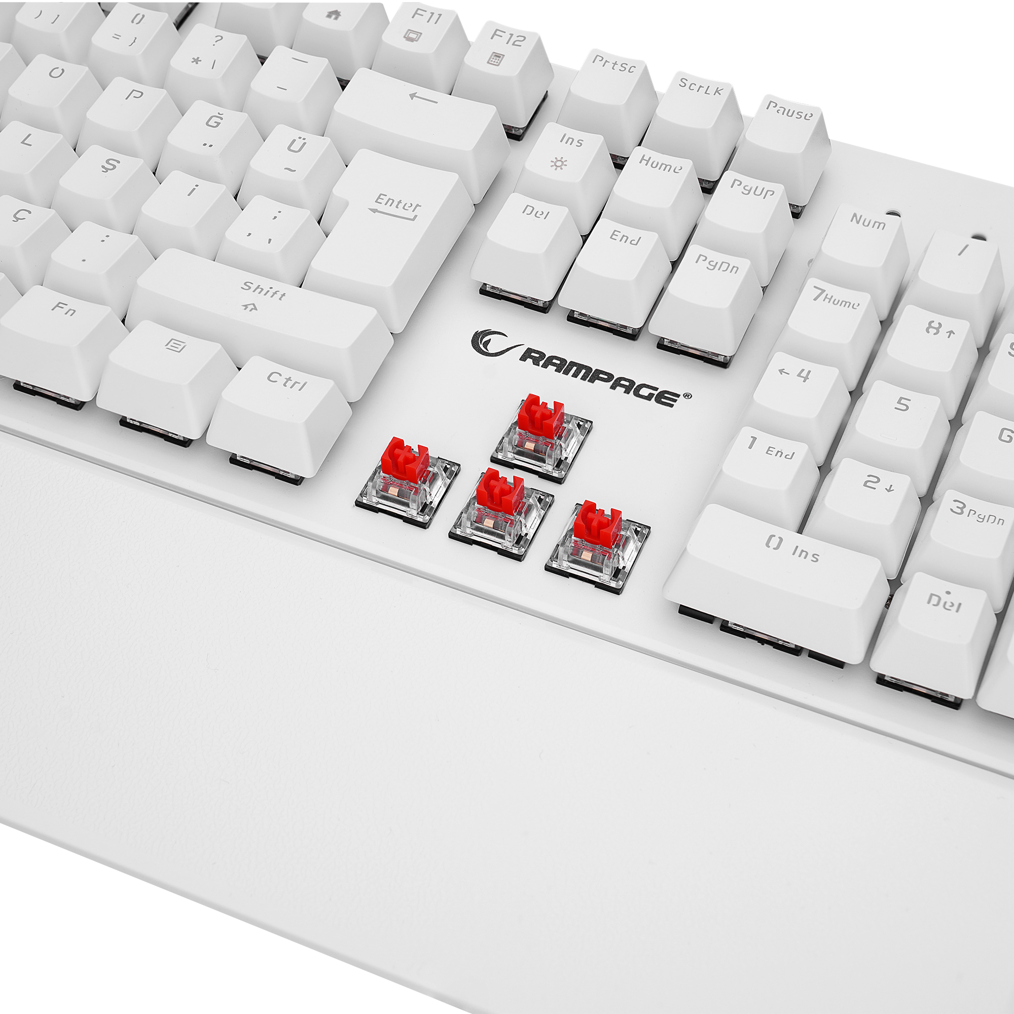 Kb-R86 Rainbow Red Switch Mekanik Oyuncu Klavyesi-Beyaz