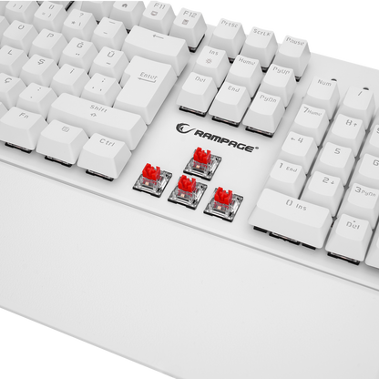 Kb-R86 Rainbow Red Switch Mekanik Oyuncu Klavyesi-Beyaz