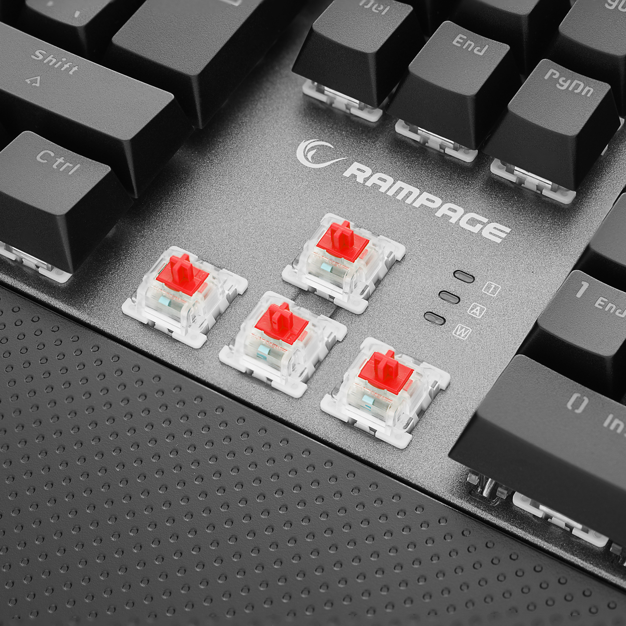 KB-R28 BLADE PLUS Siyah/Gümüş Gökkuşağı Aydınlatmalı Tam Türkçe Red Switch Mekanik Gaming Klavye - Rampage