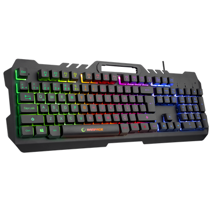 FITMENT KM-GX7 Gökkuşağı Aydınlatmalı Siyah USB Gaming Combo Mouse + Mousepad + Kulaklık Q Gaming Klavye +