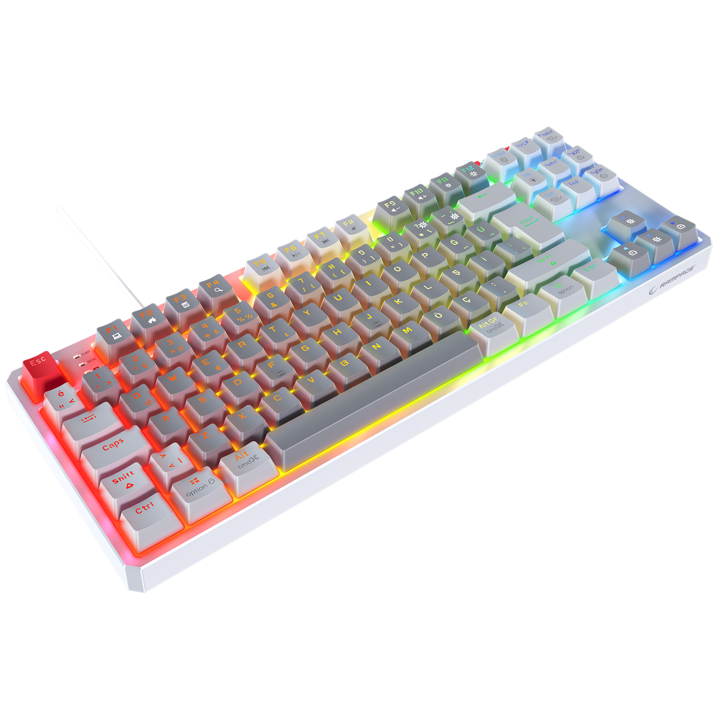 YORU TKL Gri/Beyaz OUTEMU Red Switch Mekanik Gaming Oyuncu Klavye