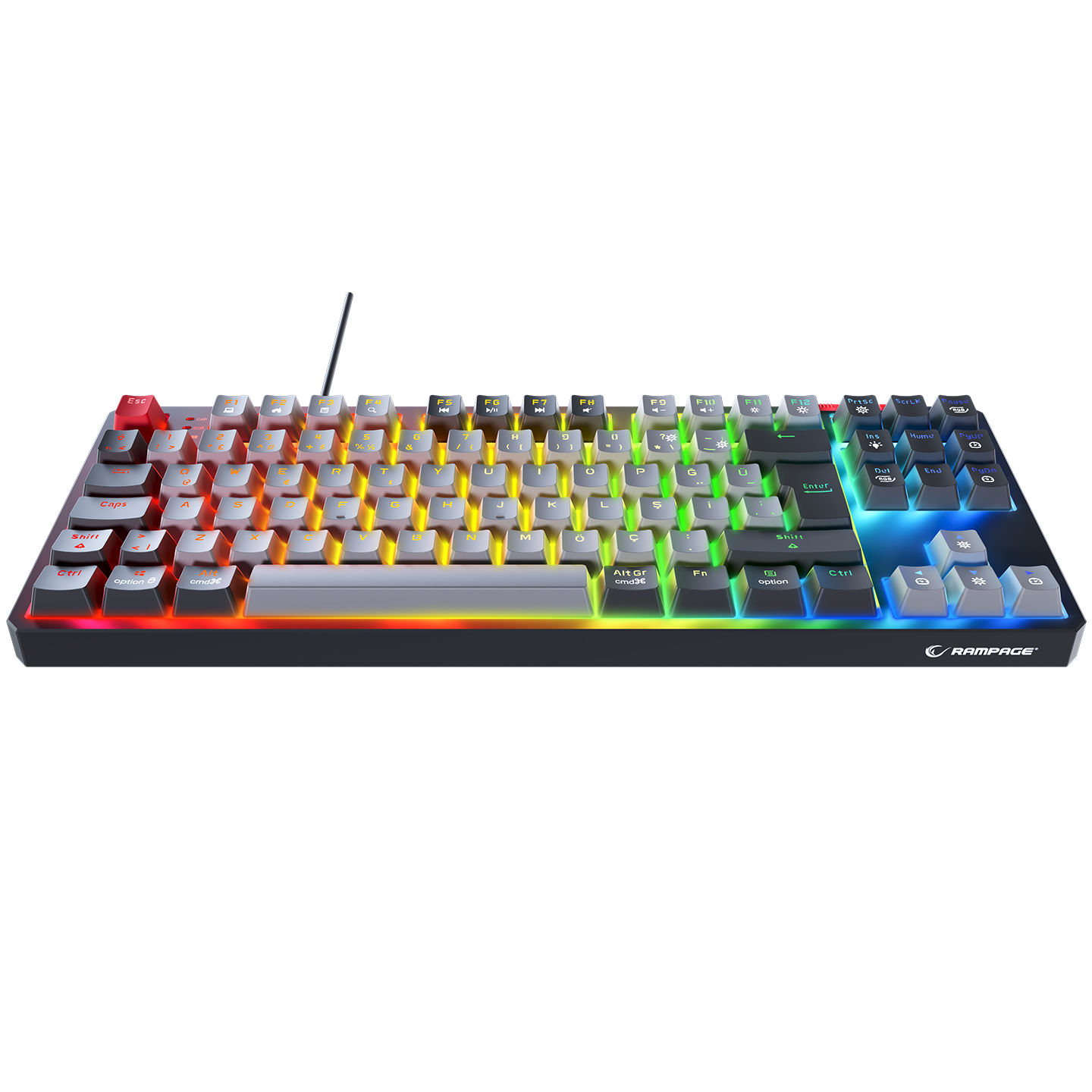 YORU TKL Gri/Siyah OUTEMU Red Switch Mekanik Gaming Oyuncu Klavye