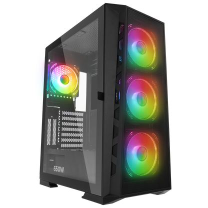 GLARE Mesh 650W 80+ Siyah ATX Mid-T Gaming Oyuncu Kasası - Rampage