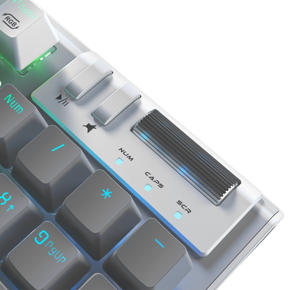 Carbon Pro Gri/Beyaz Wireless OUTEMU Red Switch Gaming Oyuncu Klavyesi - Rampage