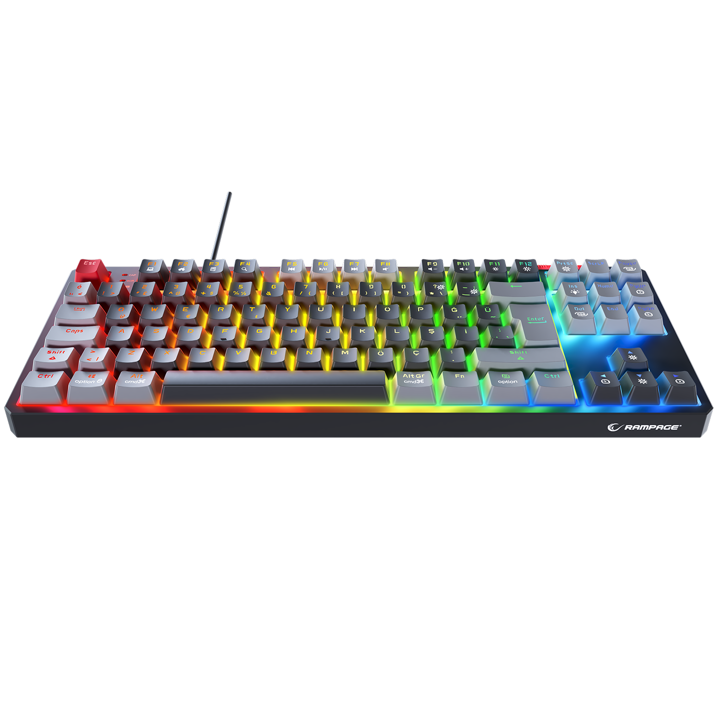 YORU TKL Siyah/Gri OUTEMU Red Switch Mekanik Gaming Oyuncu Klavye