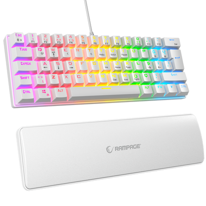 ALLY K11 Rainbow Wrist Rest Blue Switch Gaming Keyboard-White