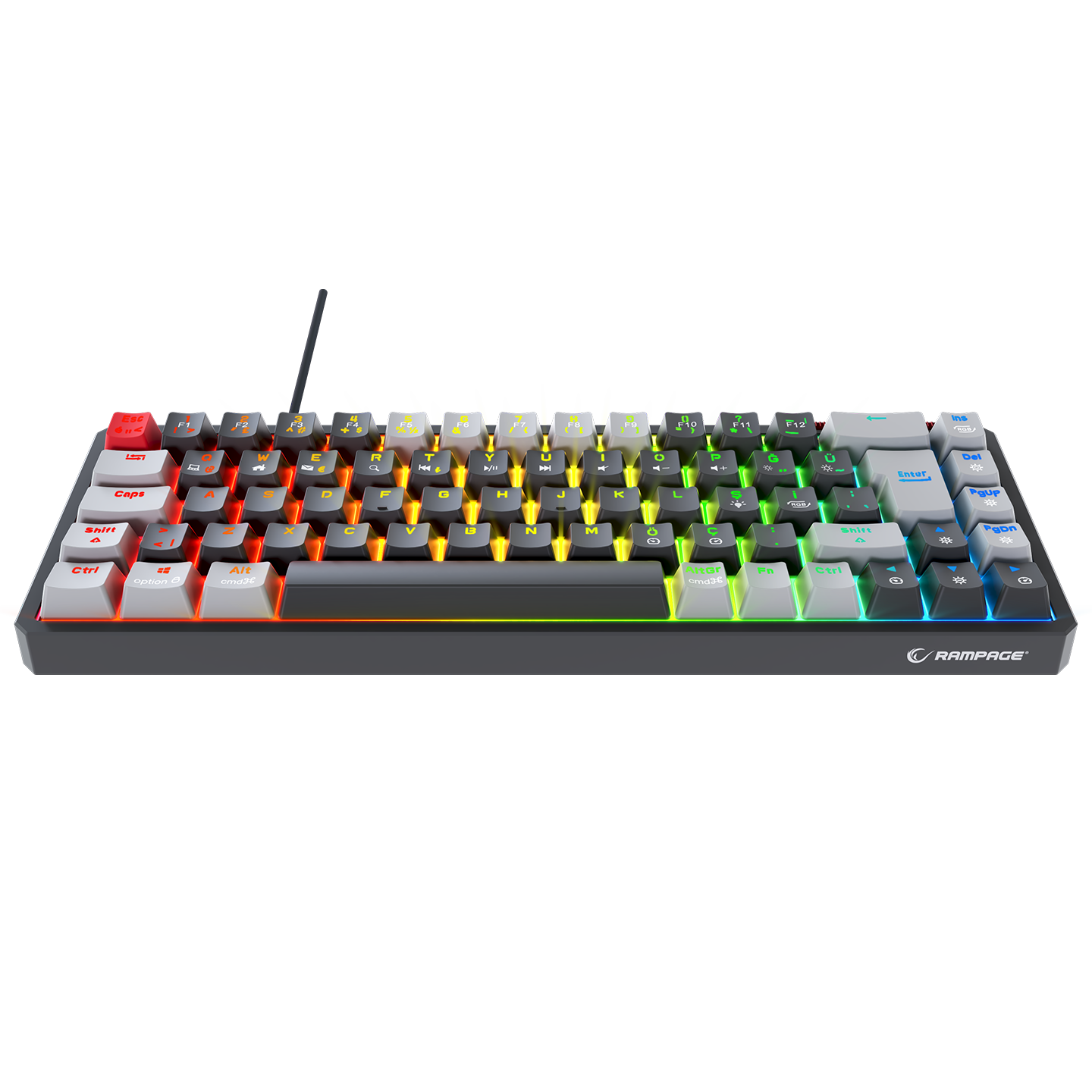 YORU MINI Siyah/Gri OUTEMU Red Switch Mekanik Gaming Oyuncu Klavye