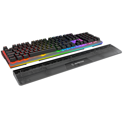 Carbon Siyah RGB Q Bilek Destekli Blue Switch Gaming Oyuncu Klavyesi