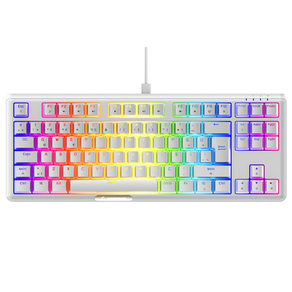 CLAW Beyaz TKL BLUE SWITCH Mekanik Gaming Oyuncu Klavyesi - Rampage