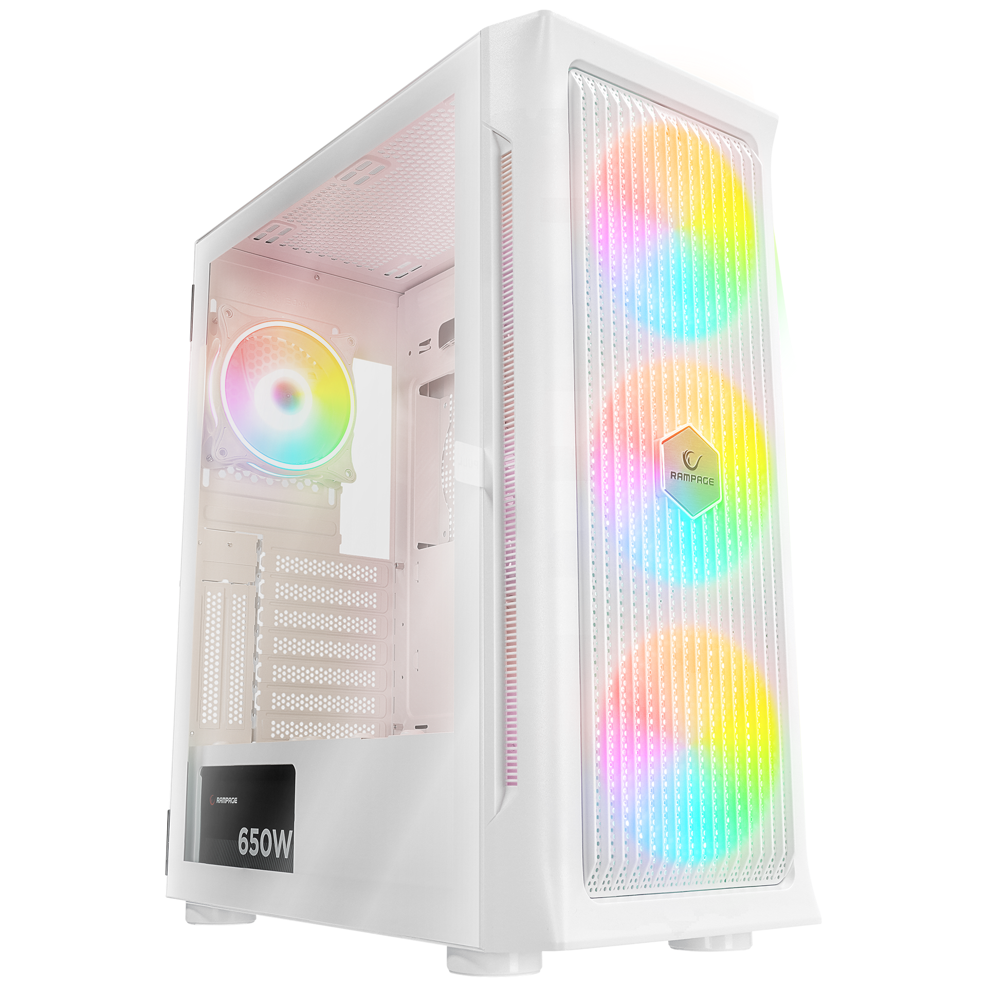 Prolix Mesh 650W 80+ Atx Mid-T Oyuncu Kasası-Beyaz – Rampage
