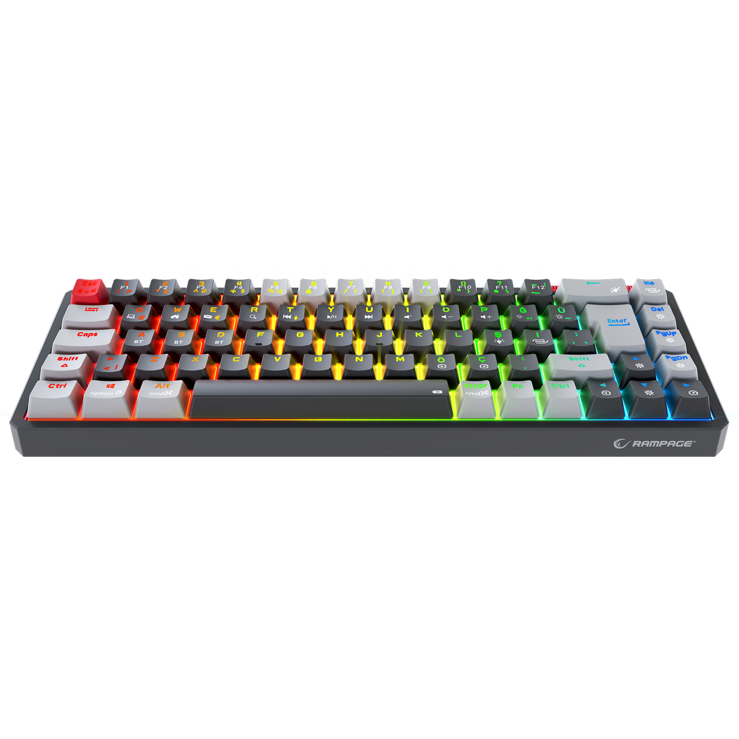 YORU MINI PRO Siyah/Gri 2.4ghz OUTEMU Red Switch Mekanik Oyuncu Klavye