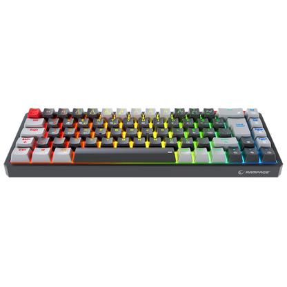 YORU MINI PRO Siyah/Gri 2.4ghz OUTEMU Red Switch Mekanik Oyuncu Klavye - Rampage