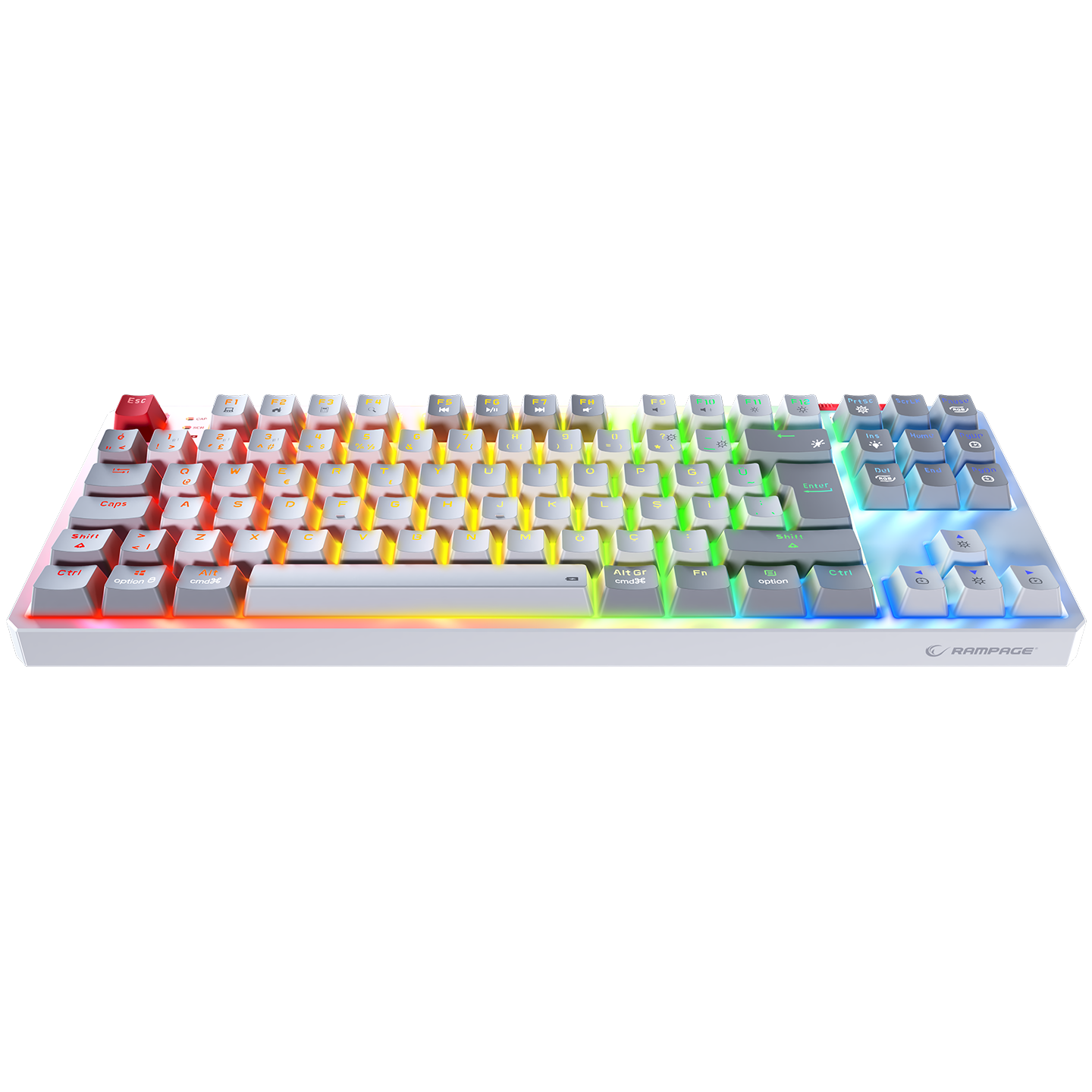 YORU TKL PRO Beyaz/Gri 2.4ghz OUTEMU Red Switch  Mekanik Gaming Oyuncu Klavye