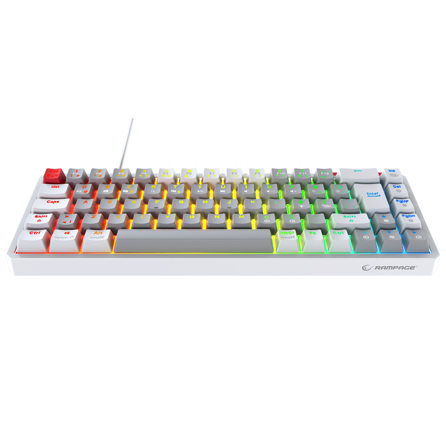 YORU MINI Gri/Beyaz OUTEMU Red Switch Mekanik Gaming Oyuncu Klavye