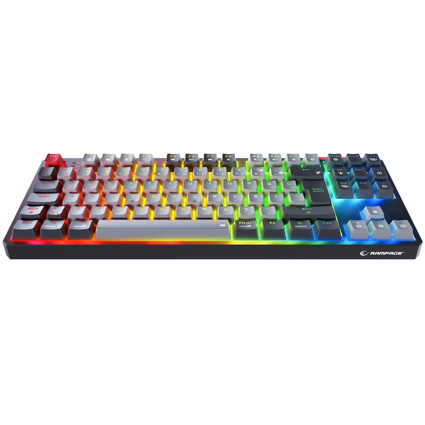 YORU TKL PRO Gri/Siyah 2.4ghz OUTEMU Red Switch Mekanik Gaming Oyuncu Klavye